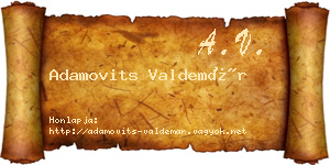 Adamovits Valdemár névjegykártya